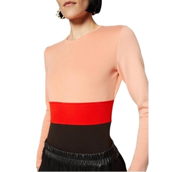 Proenza Schouler Colorblock White Label Jersey Bodysuit L Long sleeve Luxury - Picture 5 of 16